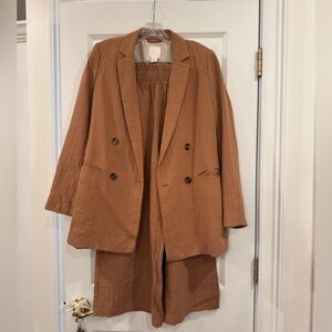 H&M Caramel Double Breasted Suit Set